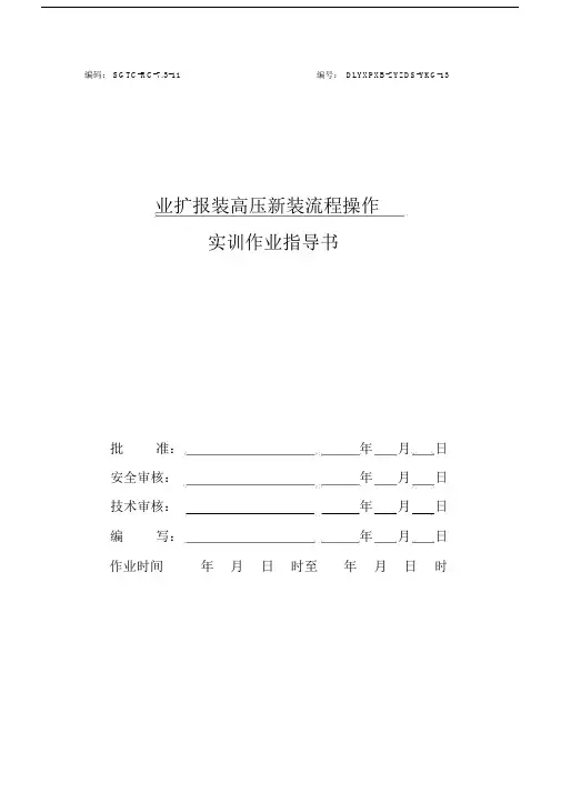 业扩报装高压新装流程操作实训作业指导书.docx