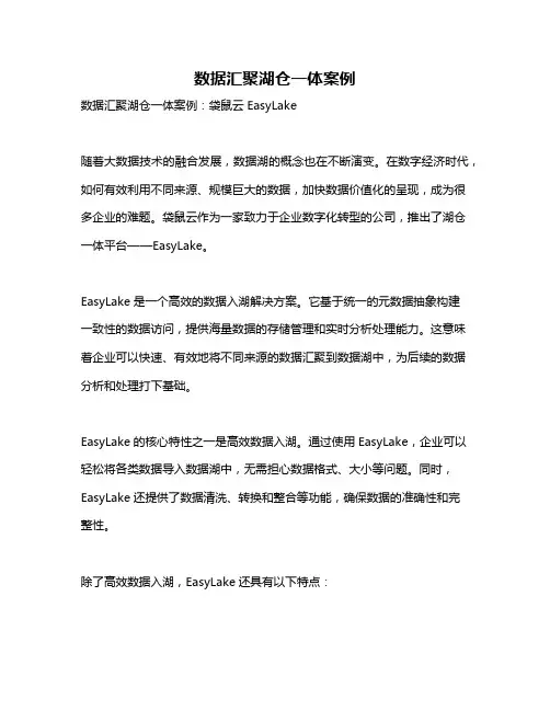 数据汇聚湖仓一体案例
