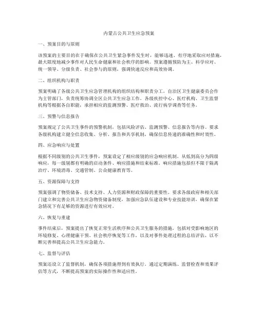 内蒙古公共卫生应急预案
