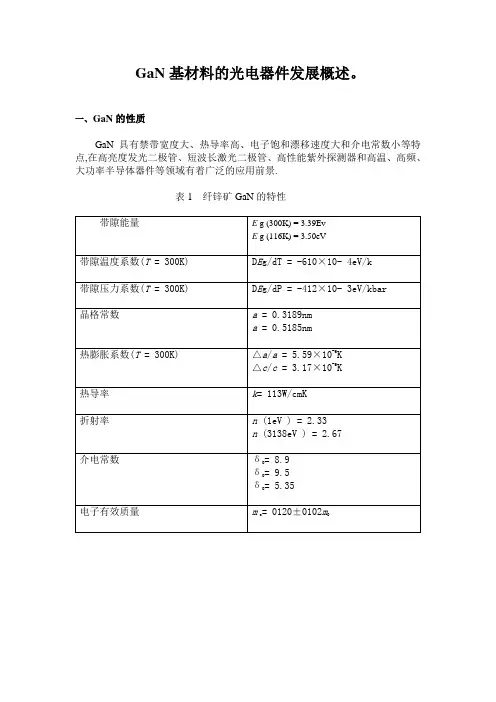 GaN基材料的光电器件发展概况