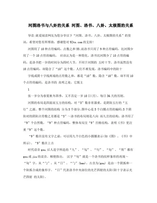 河图洛书与八卦的关系河图、洛书、八卦、太极图的关系