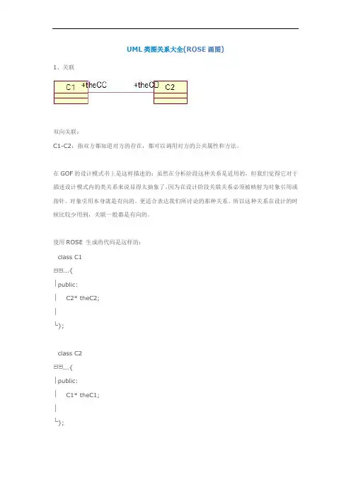 ROSE画图--UML类图关系大全