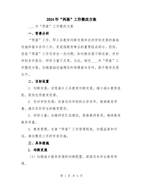 2024年“两基”工作整改方案