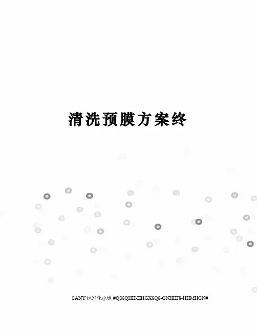 清洗预膜方案终精修订