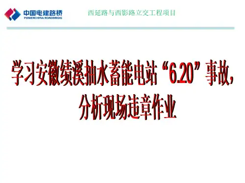 学习安徽绩溪抽水蓄能电站“6.20”事故,分析现场违章作业