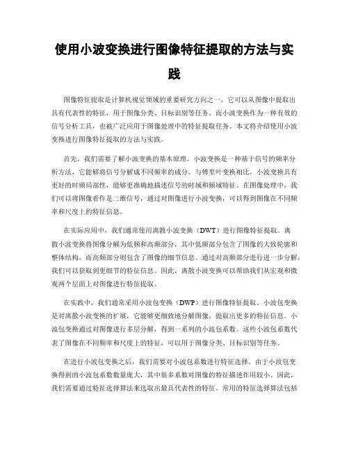 使用小波变换进行图像特征提取的方法与实践