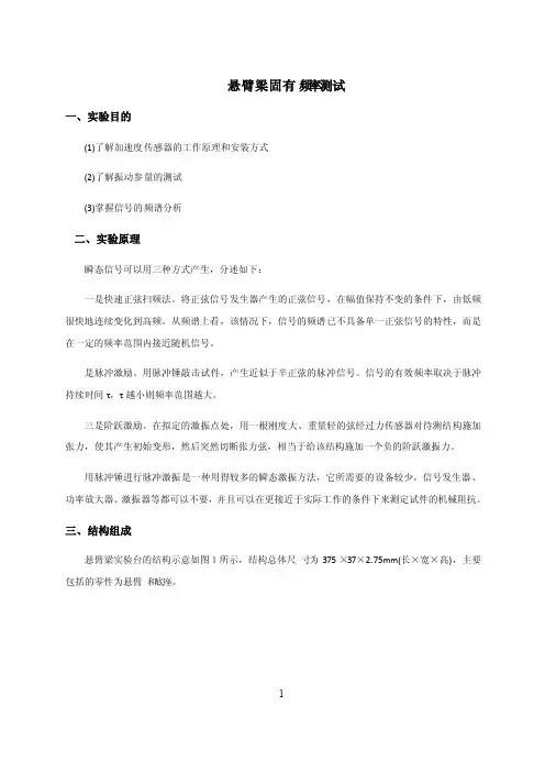 悬臂梁固有频率测试