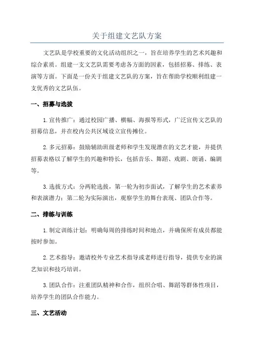 关于组建文艺队方案
