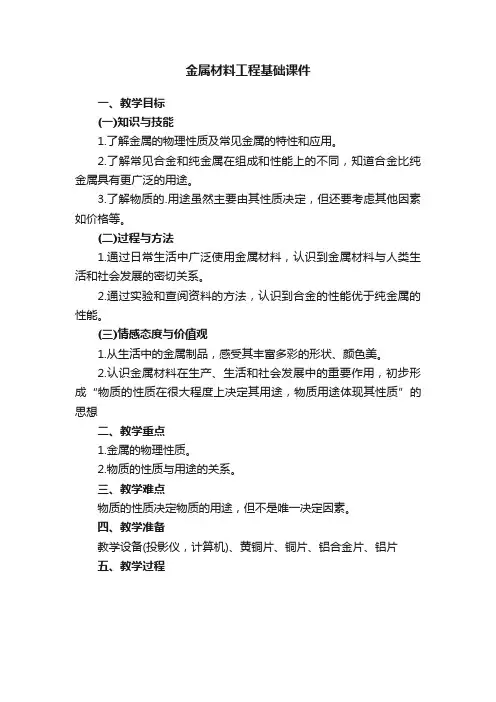 金属材料工程基础课件