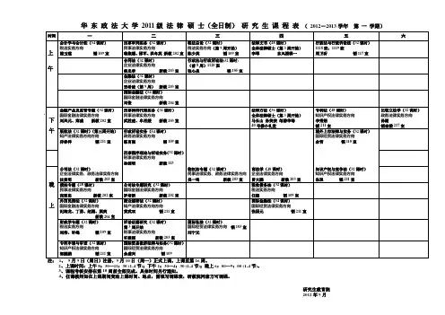 华政法硕研二上课表