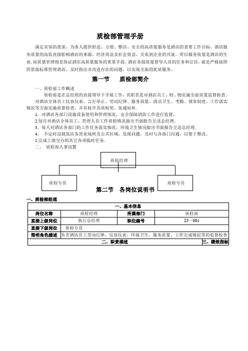 酒店质检部管理手册02