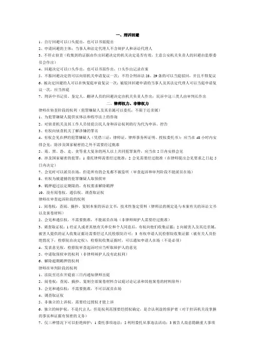 司法考试卷二知识点全积累