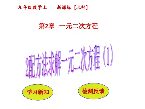 2用配方法求解一元二次方程PPT课件(北师大版)