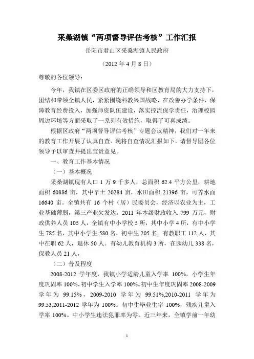 两项督导评估工作汇报
