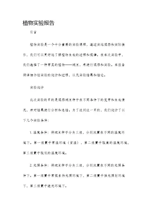 植物实验报告