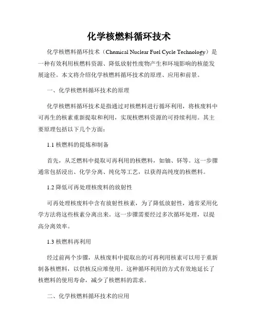 化学核燃料循环技术