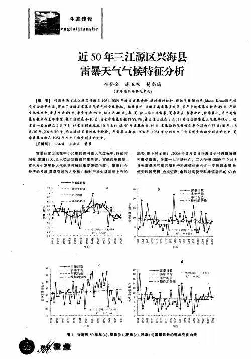 近50年三江源区兴海县雷暴天气气候特征分析