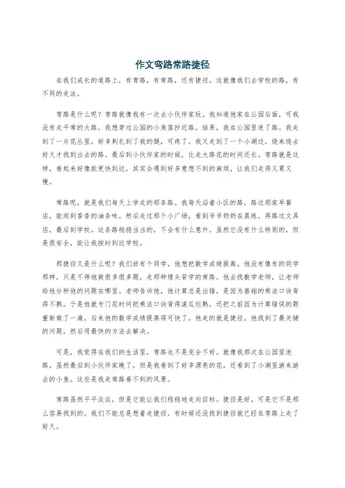 作文弯路常路捷径