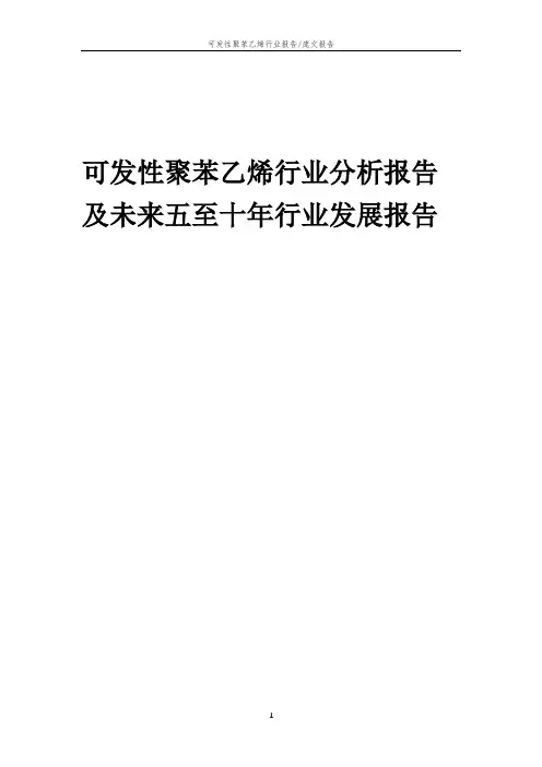 2023年可发性聚苯乙烯行业分析报告及未来五至十年行业发展报告