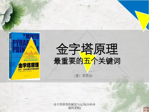 金字塔原理的解读与运用(分析问题的逻辑)