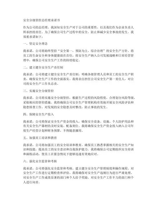 安全分级管控总经理承诺书