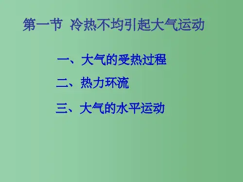 高中地理 2.1冷热不均引起的大气运动 新人教版必修1