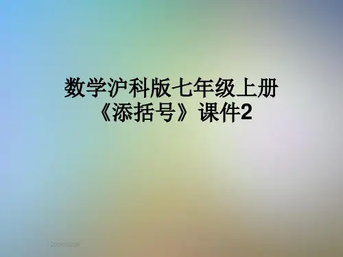 数学沪科版七年级上册《添括号》课件2