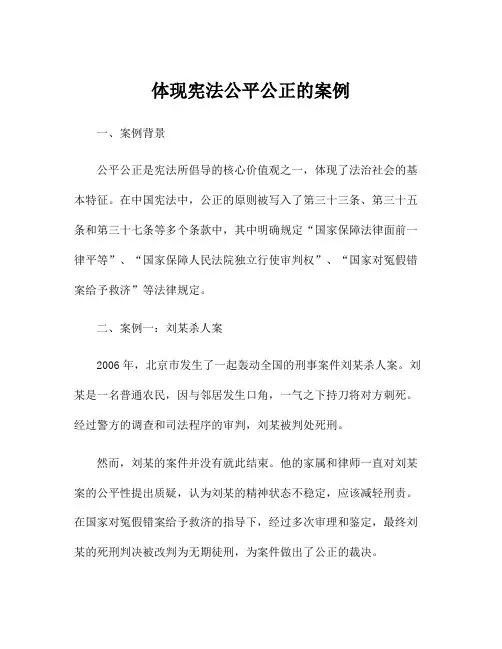 体现宪法公平公正的案例