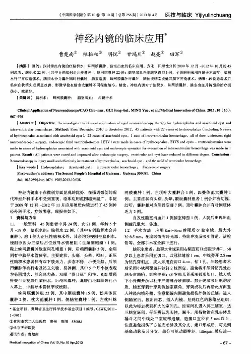 神经内镜的临床应用