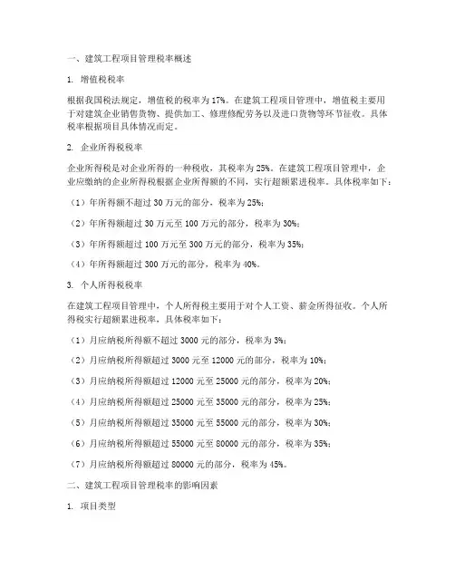 建筑工程项目管理_税率