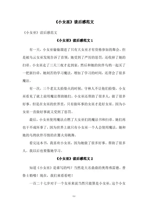 《小女巫》读后感范文