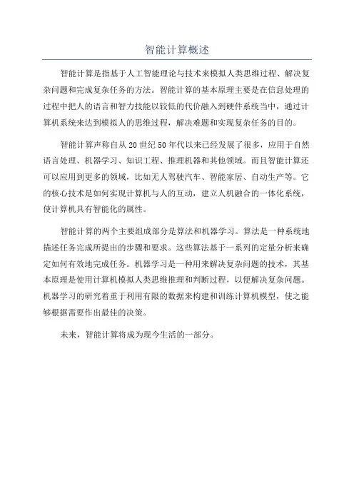 智能计算概述
