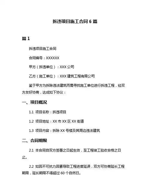 拆违项目施工合同6篇
