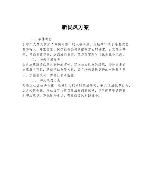 新民风方案