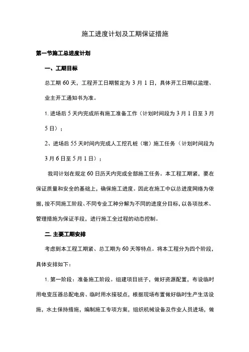 施工进度计划及工期保证措施