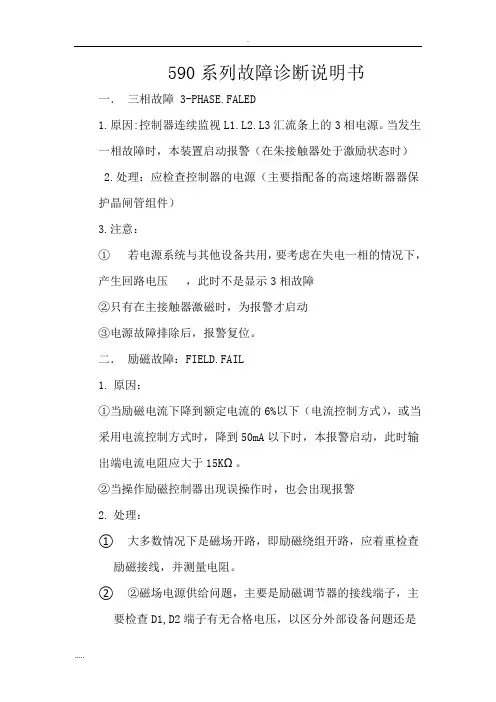 欧陆590系列故障诊断说明书、内含报警信息列表