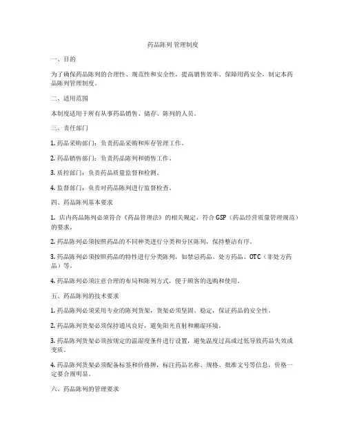 药品陈列 管理制度