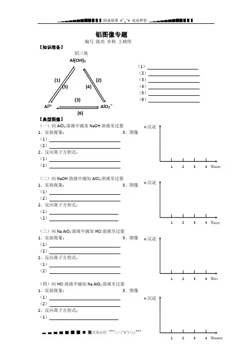 江苏省怀仁中学高一化学练习：3.1 铝图像专题(苏教版必修1)