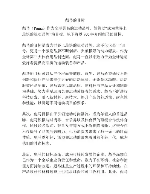 彪马的目标