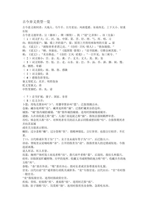 古今异义类型一览