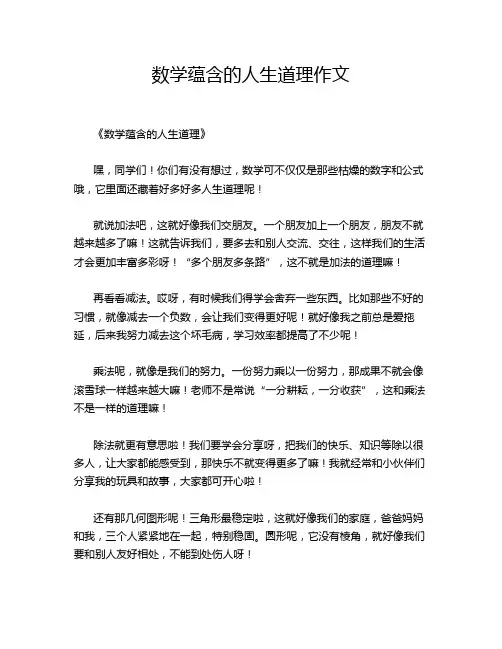 数学蕴含的人生道理作文