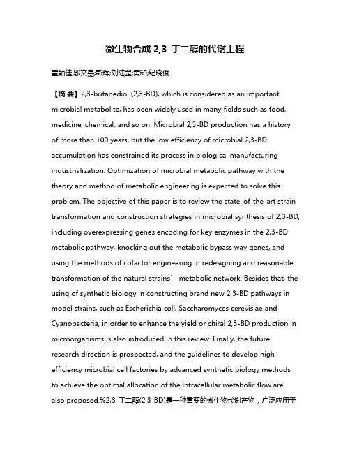 微生物合成2,3-丁二醇的代谢工程