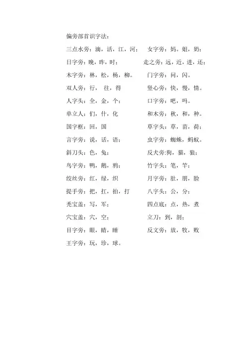 偏旁部首识字法