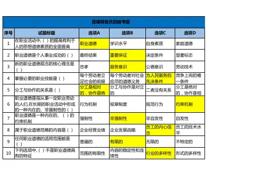 直播销售员四级考题及答案