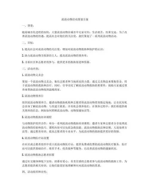 流浪动物活动策划方案