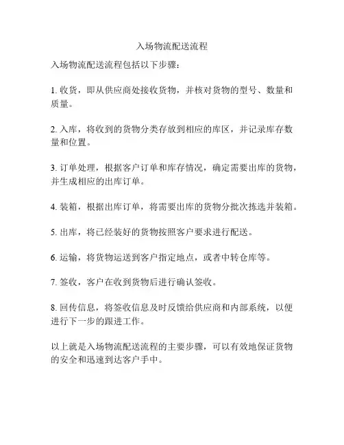入场物流配送流程