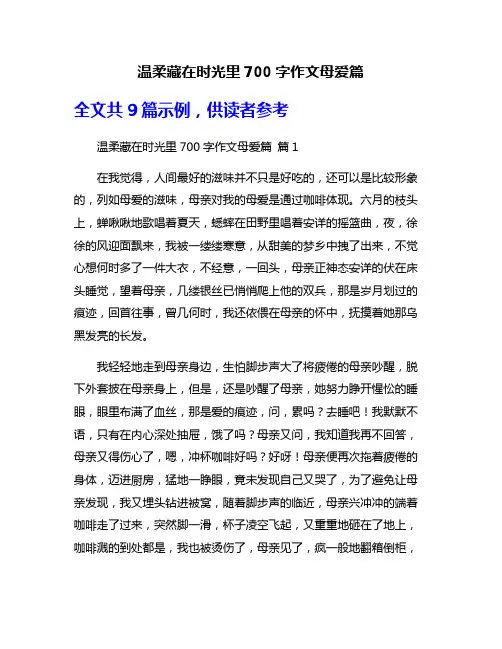 温柔藏在时光里700字作文母爱篇