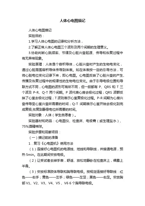 人体心电图描记