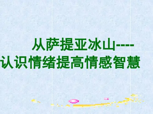 从萨提亚冰山 认识情绪提高情感智慧
