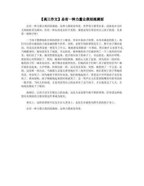 【高三作文】总有一种力量让我泪流满面